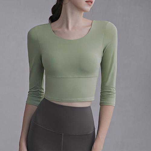 Polyamide & Spandex Women Yoga Tops backless Solid PC