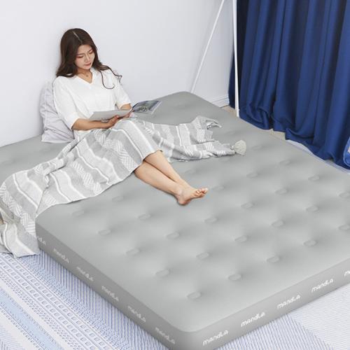 Beflockung Stoff PVC Aufblasbare Bettmatratze, Grau,  Stück