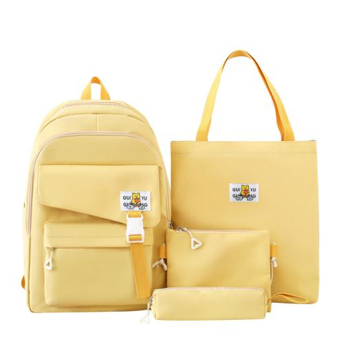 Nylon Concise & Easy Matching Backpack four piece Solid Set