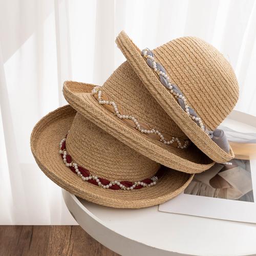 Straw & Gauze Easy Matching Sun Protection Straw Hat sun protection & breathable bowknot pattern PC