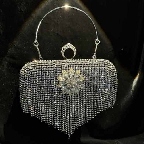 Polyester Easy Matching & Tassels Clutch Bag with rhinestone PC