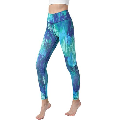 Spandex & Polyester High Waist Women Yoga Pants lift the hip printed PC