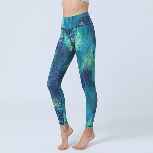 Polyester Yarns & Spandex High Waist Women Yoga Pants lift the hip printed PC