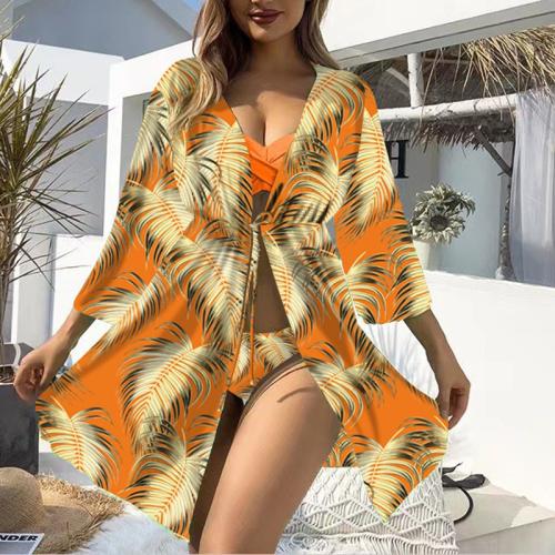 Polyester Bikini Afgedrukt bladpatroon meer kleuren naar keuze Instellen