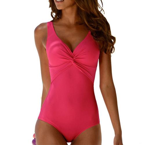 Spandex & Polyester One-piece Swimsuit backless & padded Solid PC