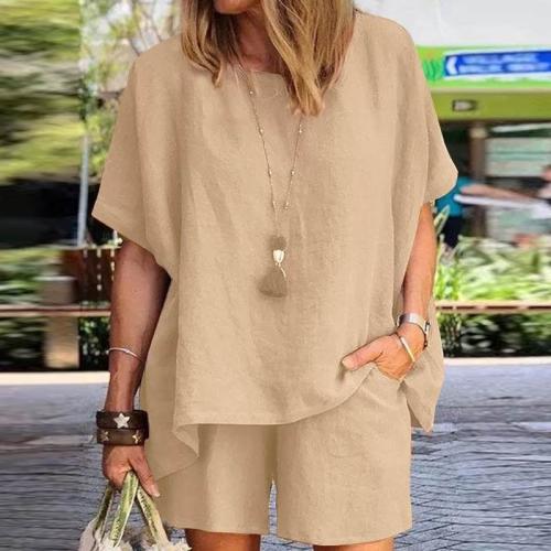 Polyester Vrouwen Casual Set Korte & Boven Lappendeken Solide meer kleuren naar keuze Instellen