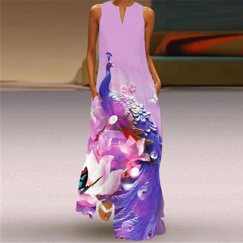 ポリエステル ワンピースドレス 印刷 選択のための異なる色とパターン 一つ