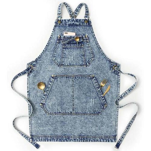 Denim adjustable & easy cleaning & Antifouling Aprons durable Solid PC