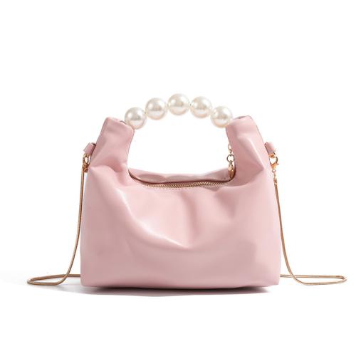 PU Leather & Plastic Pearl Easy Matching Handbag with chain PC