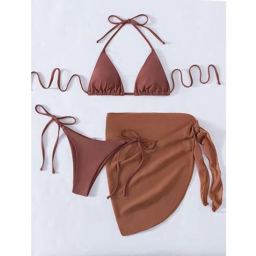 Spandex & Polyester Bikini & three piece & padded Solid Set