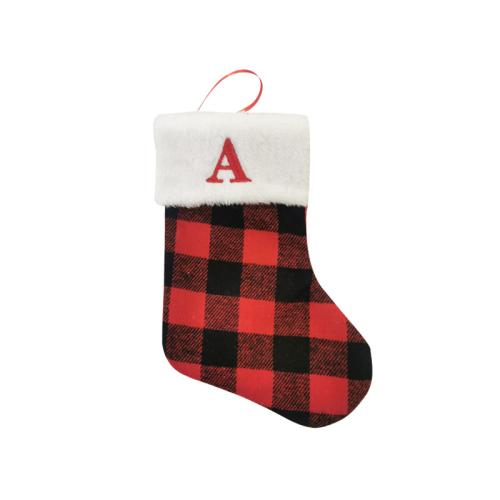 Hadříkem Vánoční dekorace ponožky Kostkované Rosso kus