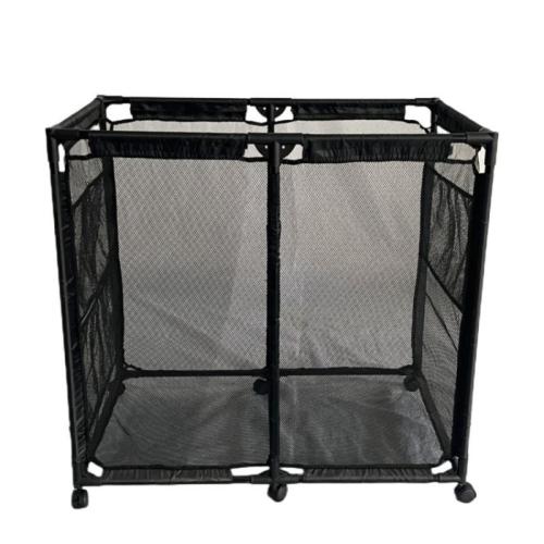 Mesh Fabric & Iron Storage Basket for storage & with pulley Solid black PC