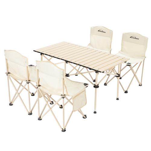Aluminium Alloy & Iron & Oxford Outdoor Foldable Furniture Set durable & multiple pieces yellow Set