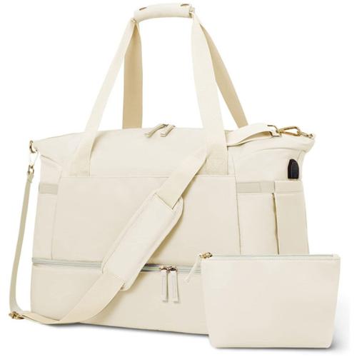 PVC & Polyester separating dry and moist & Multifunction Handbag large capacity & attached with hanging strap Solid PC