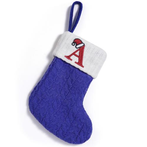 Polyester Weihnachtsdekoration Socken, unterschiedliches Muster zur Auswahl, Blau,  Stück