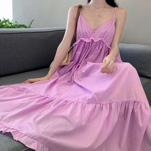 Polyester Slim Slip Dress purple PC