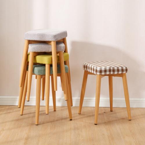 Steel & PU Leather & Cotton Linen Stool durable PC
