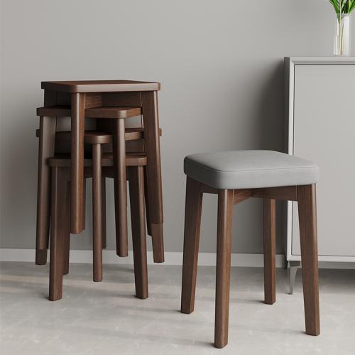 Cloth & Solid Wood & PU Leather stackable Stool durable PC