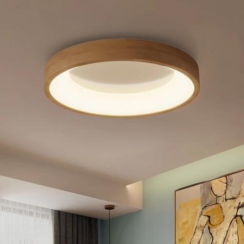 Acrylic & Iron Adjustable Light Color Ceiling Light Japanese Standard wood pattern PC