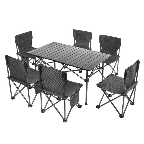 Steel Tube & Oxford Outdoor Foldable Furniture Set durable & multiple pieces black Set