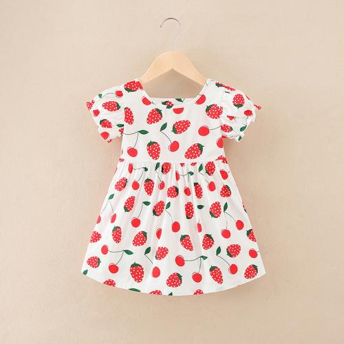 Cotton Princess Girl One-piece Dress & breathable printed PC