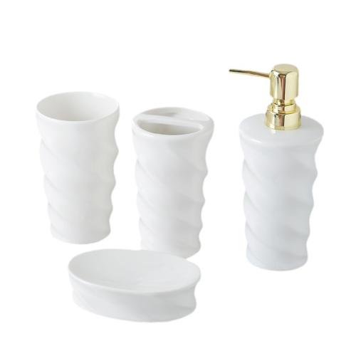 Ceramics Washing Set durable & four piece white Set