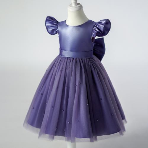 Gaze & Polyester Mädchen einteiliges Kleid, Solide, mehr Farben zur Auswahl,  Stück