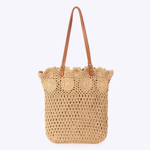 Cotton Cord Beach Bag & Easy Matching Woven Shoulder Bag large capacity PC