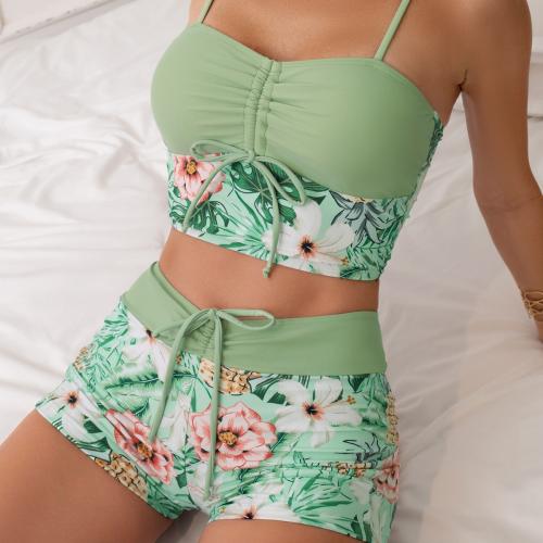 Polyester Tankinis Set & skinny style printed floral Set