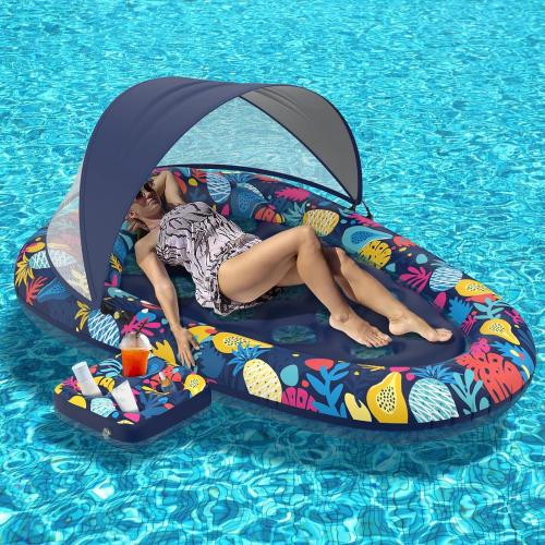 PVC Inflatable Floating Bed three piece printed Set