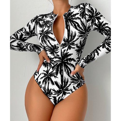 Spandex & Polyester One-piece Swimsuit & padded printed PC