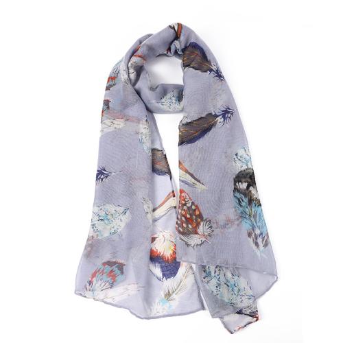 Voile Fabric Multifunction Women Scarf thermal feather PC
