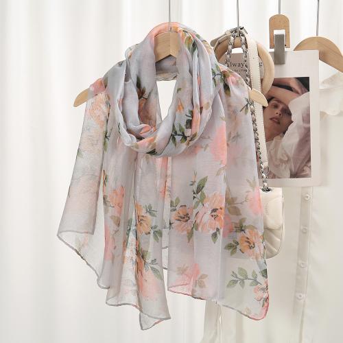 Voile Fabric Multifunction Women Scarf thermal floral PC