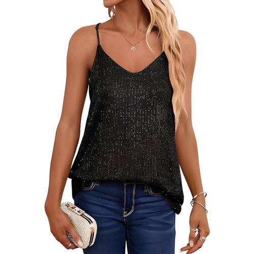 Polyester Camisole Sequin Solid PC