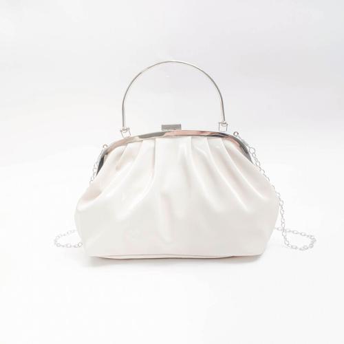 PU Leather & Polyester Pleat & Easy Matching Handbag with chain & soft surface Solid PC