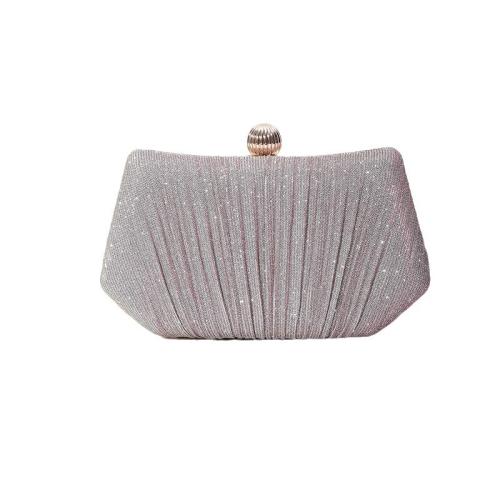Polyester Pleat & Easy Matching Clutch Bag with chain Solid PC