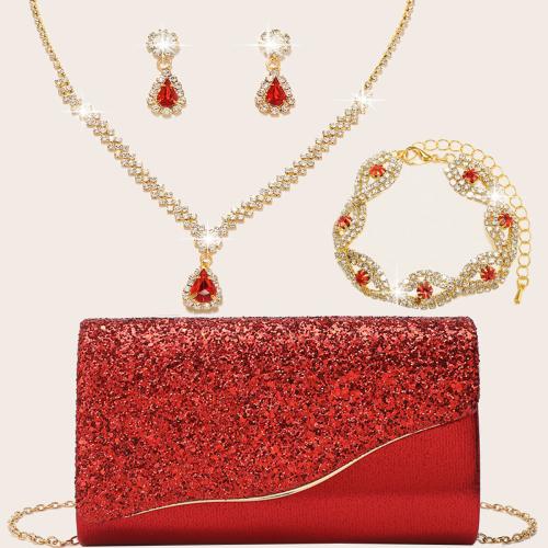 Rhinestone & Polyester Gift Set for gift giving & four piece Set