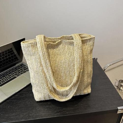 Straw Tote Bag Shoulder Bag durable & large capacity Solid PC
