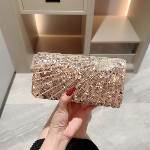 Sequin & Polyester Easy Matching Clutch Bag Apricot PC