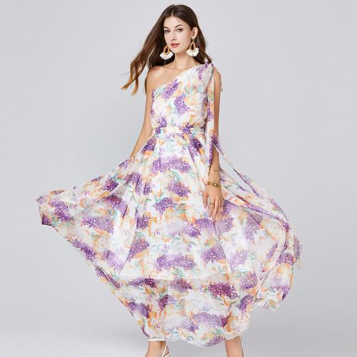 Polyester Einteiliges Kleid, Gedruckt, Zittern, mehr Farben zur Auswahl,  Stück