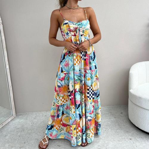 Polyester long style Slip Dress printed PC