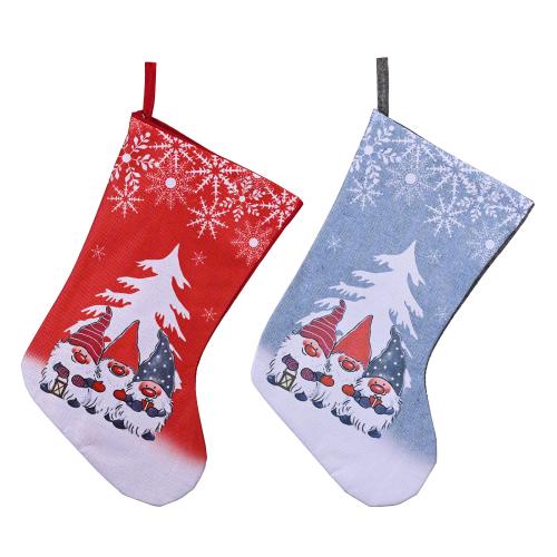Doek Kerstdecoratie sokken Afgedrukt Kerstman meer kleuren naar keuze stuk