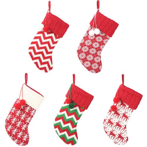 Cloth Christmas Decoration Stocking for home decoration & christmas design knitted PC
