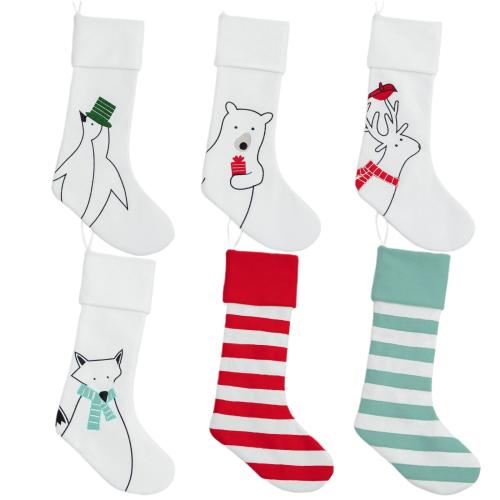 Polyester Weihnachtsdekoration Socken, Gedruckt, unterschiedliches Muster zur Auswahl, mehr Farben zur Auswahl,  Stück