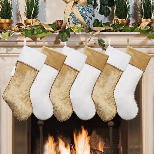 Velvet Kerstdecoratie sokken meer kleuren naar keuze stuk