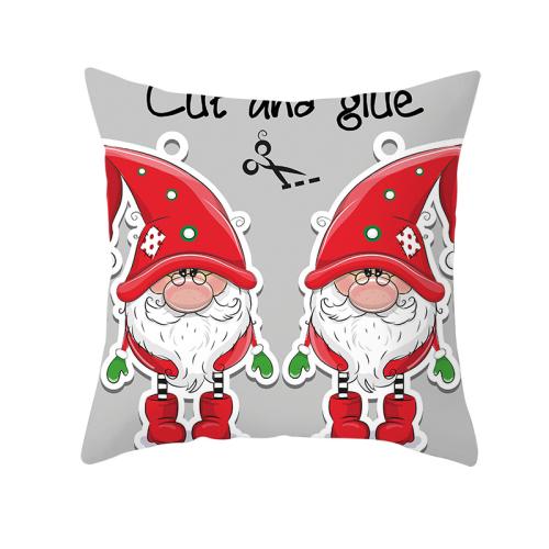 Polyester Peach Skin Throw Pillow Covers christmas design printed PC