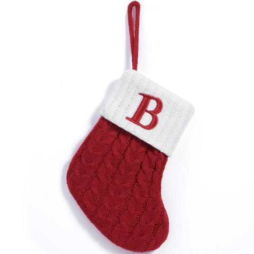 Gestrickte Weihnachtsdekoration Socken, unterschiedliches Muster zur Auswahl, Rot,  Stück