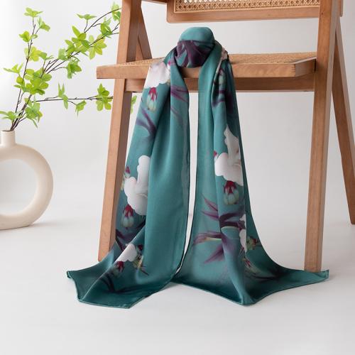 Natuurlijke zijde Zijden sjaal Afgedrukt Bloemen meer kleuren naar keuze stuk