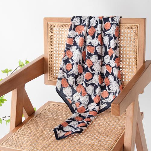 Polyester Easy Matching Silk Scarf sun protection printed floral PC