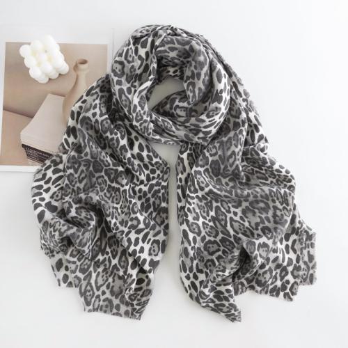 Polyester Women Scarf thermal printed leopard PC